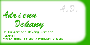adrienn dekany business card