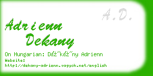 adrienn dekany business card